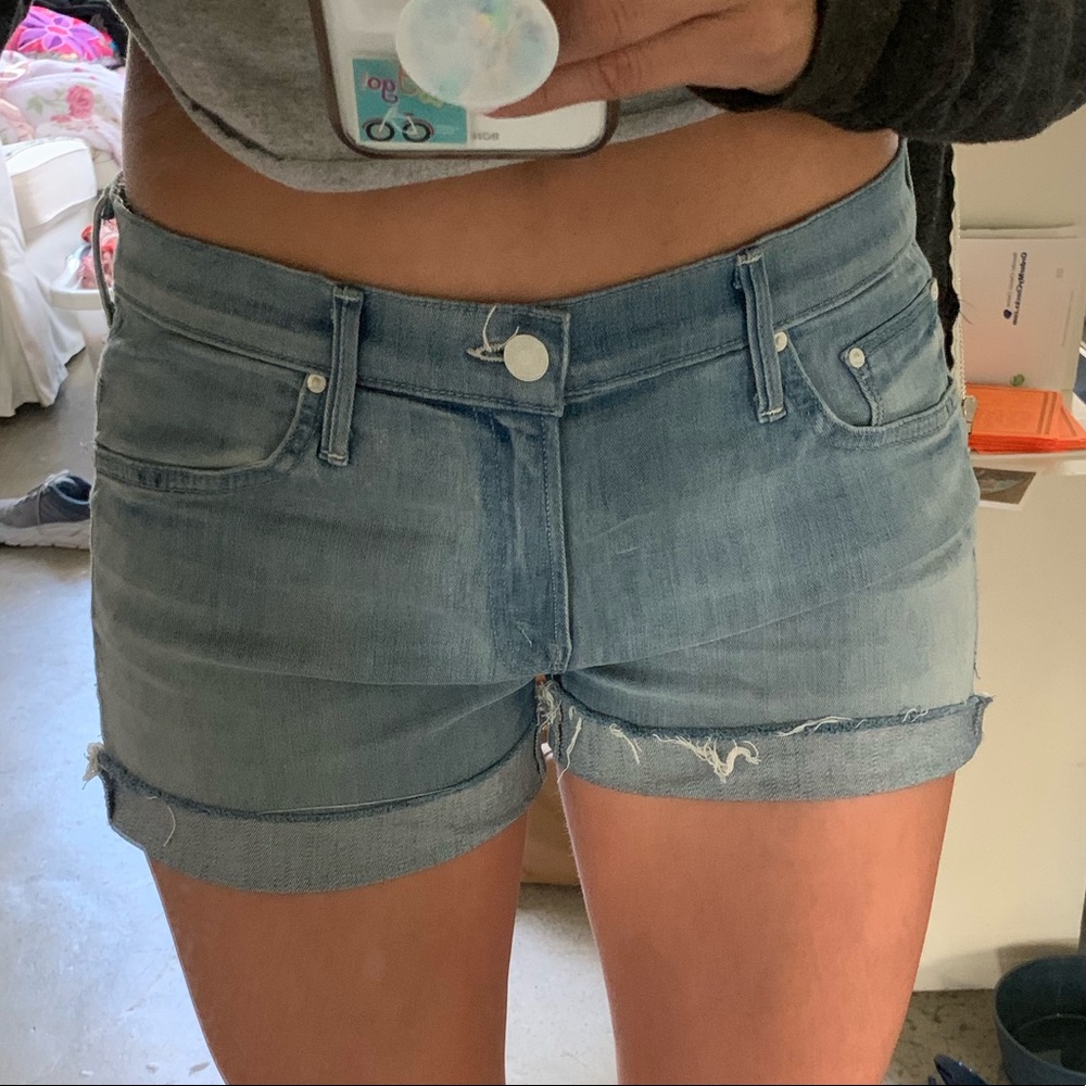 MOTHER Jeans S.N.S Short Fray Cuff Shorts